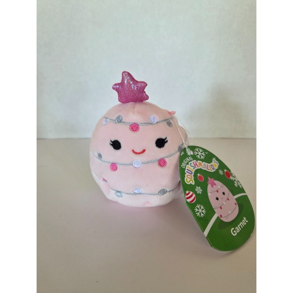 Squishmallow Garnet The Pink Christmas Tree 3.5" Clip On (NWT) - Picture 1 of 4